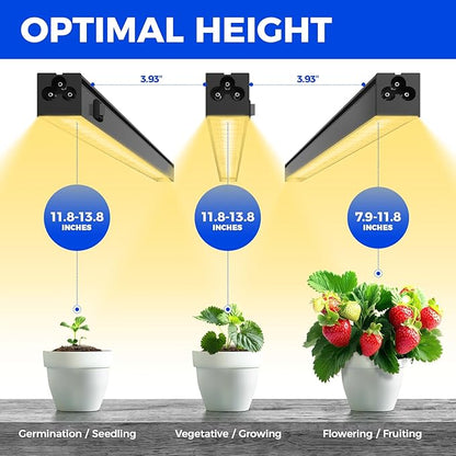 Barrina Grow Lights for Indoor Plants, Full Spectrum Sunlight, Black Cover LED Grow Light Bulbs, T5