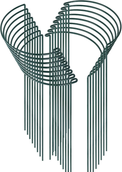 HiGift 16 Pack 24 Inch Plant Support Stakes, 10" Wide x 24" High Half Round Metal Garden Plant