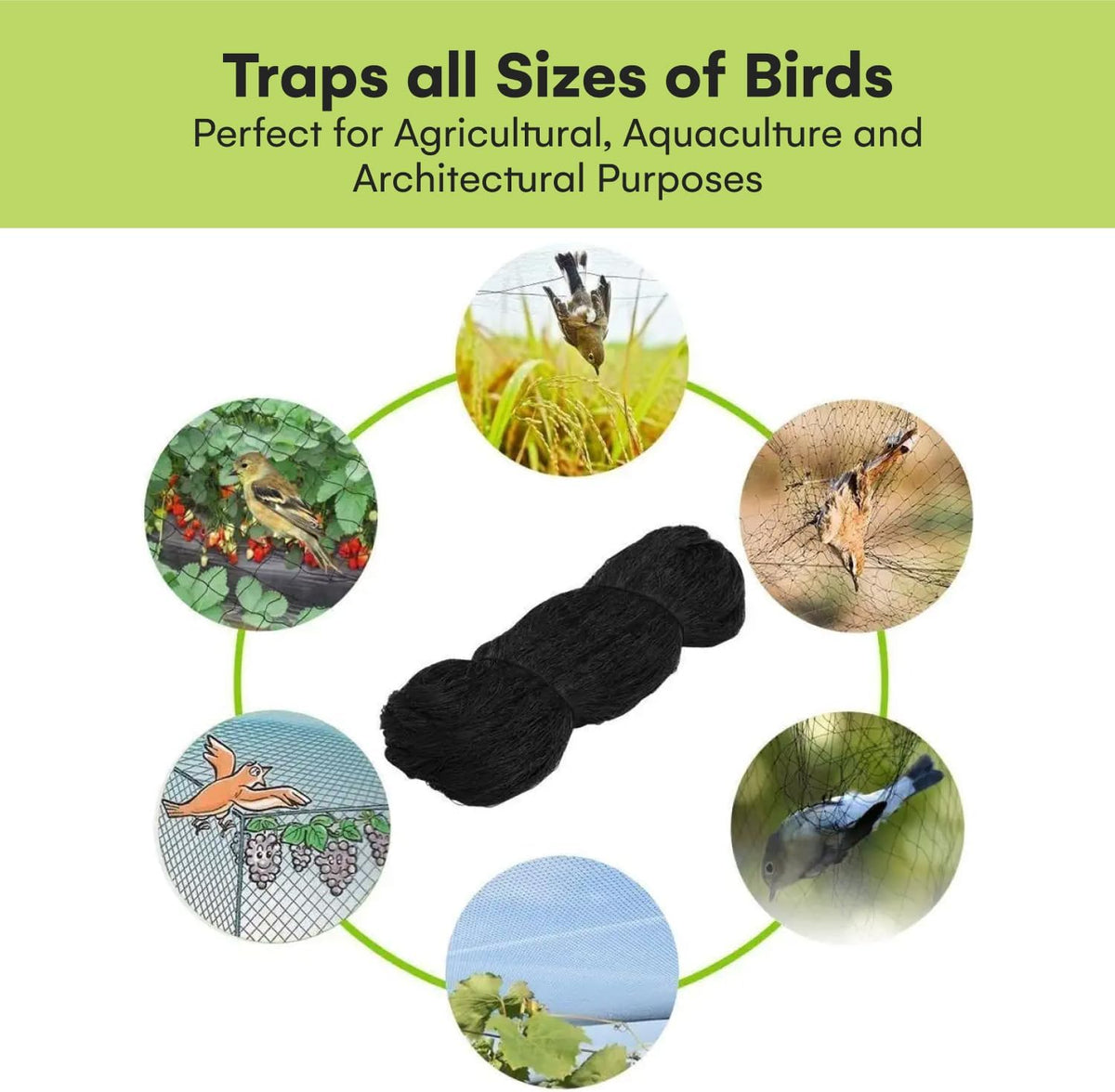 Nylon Mesh Anti Bird Netting [50 X 50] ft - Protect Fruit Trees, Chickens, Gardens & Aviaries