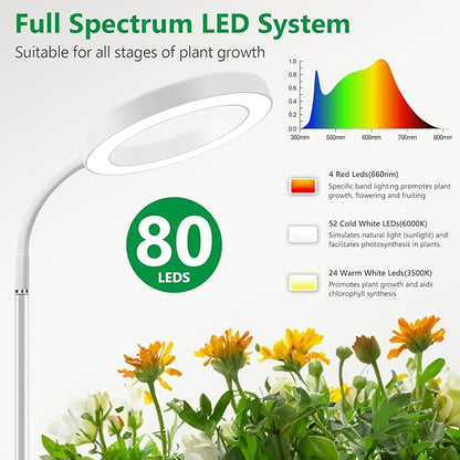 Floor Grow Lights for Indoor Plants, Full Spectrum Plant Light with 68" Stand for Growing Large