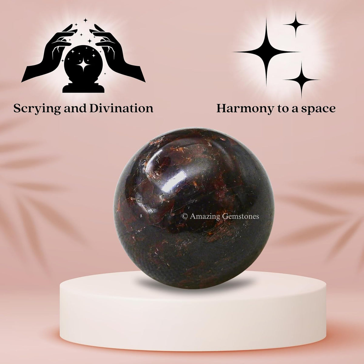 Amazing Gemstone Garnet Crystal Ball - 1 Inches Crystal Sphere Meditation Balls for Witchcraft and