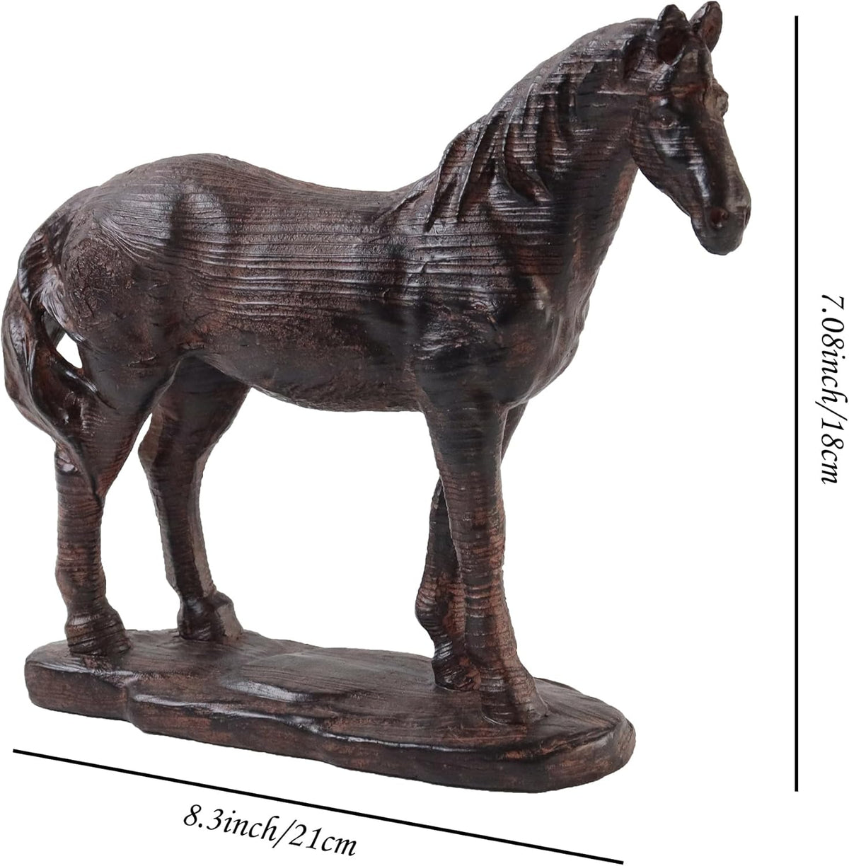 Hymmah Hourse Statue Home Decor Rustic Home Decorations for Living Room, Boho Sculpture Resin