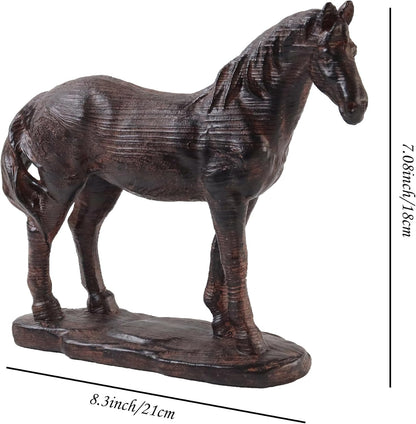 Hymmah Hourse Statue Home Decor Rustic Home Decorations for Living Room, Boho Sculpture Resin