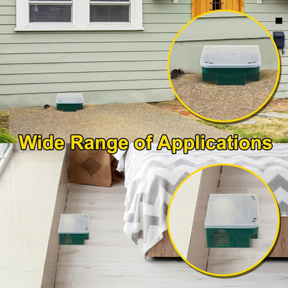 Qualirey 4 Pcs Rat Bait Station 8.86 x 7.28 x 3.62 in Rat Traps with Openable Lid, Blocks Boxes