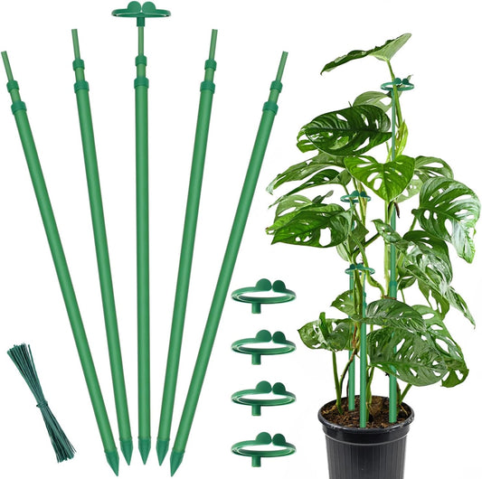 Extendable Plant Stakes,Adjustable Length from 17.9IN to 42.3IN Monstera Support Stakes with