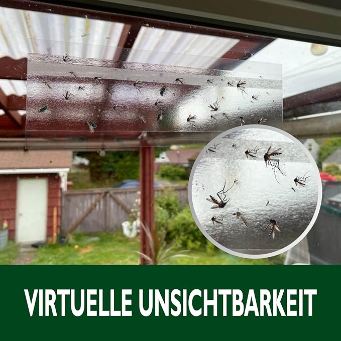 Garsum Window Fly Traps Indoor, 96 Pieces Fly Paper Bug Sticky Strips, House Fly Killer Window
