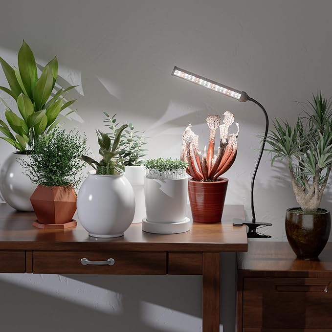 GooingTop Grow Light for Indoor Plants Growing,5000K White Full Spectrum Gooseneck Plant Lamp