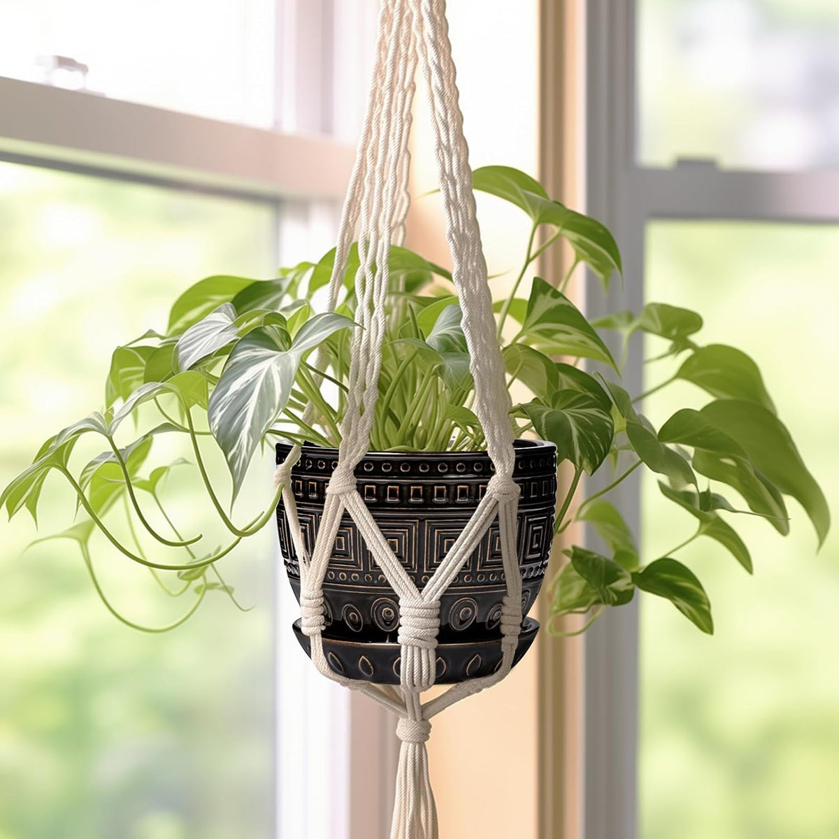 G EPGardening Ceramic Plant Pot - 5.5 Inch Ceramic Planter for Indoor Plants, Boho Round Indoor