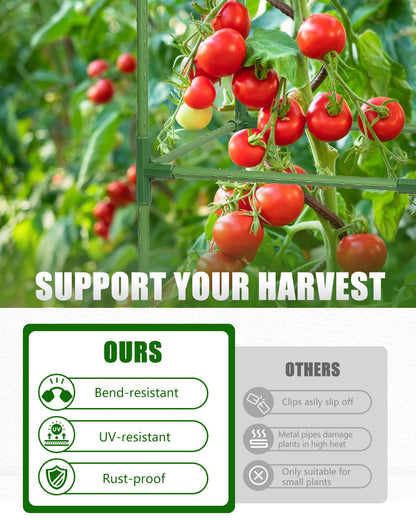 3 Pack 47 Inch Heavy Duty Height Adjustable Square Tomato Cage