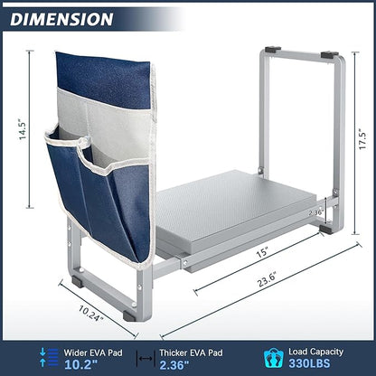 FLINTER 10.2" Wider Garden Kneeler and Seat, Heavy Duty Thick Gardening Bench for Kneeling and Seat
