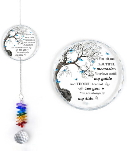 Memorial Suncatcher - Sympathy Gift for Loss of Loved One - Crystal Rainbow Maker - Bereavement