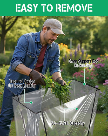 Joyhalo Outdoor Trash Bag Holder Stand - 2 Pack Heavy Duty Metal Garden Garbage Bag Support Frame