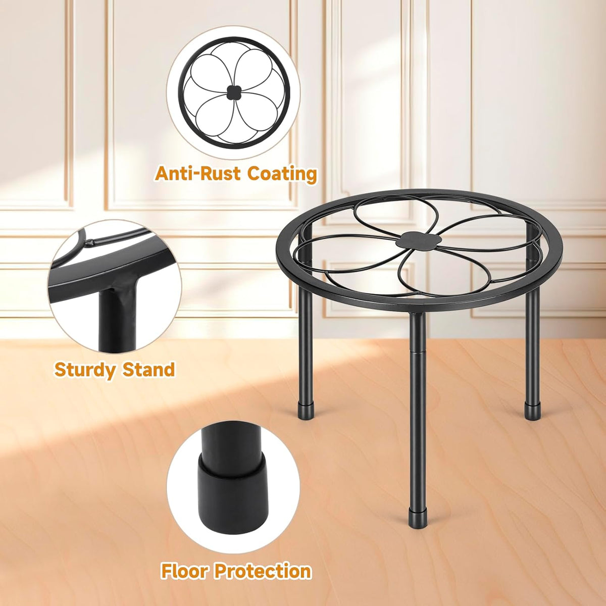 5 Pack Metal Plant Stand, Anti-Rust Iron Plant Stands for Indoor and Outdoor, Heavy Duty Flower Pot