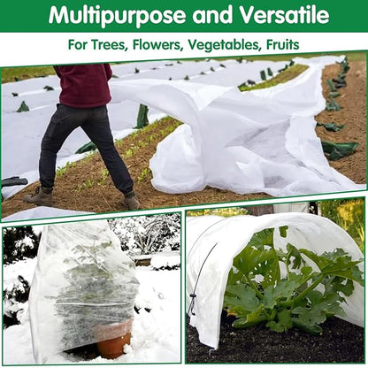 Plant Covers Freeze Protection, 10ft x 30ft 1.41oz/yd² White Frost Cloth Plant Blankets with 20