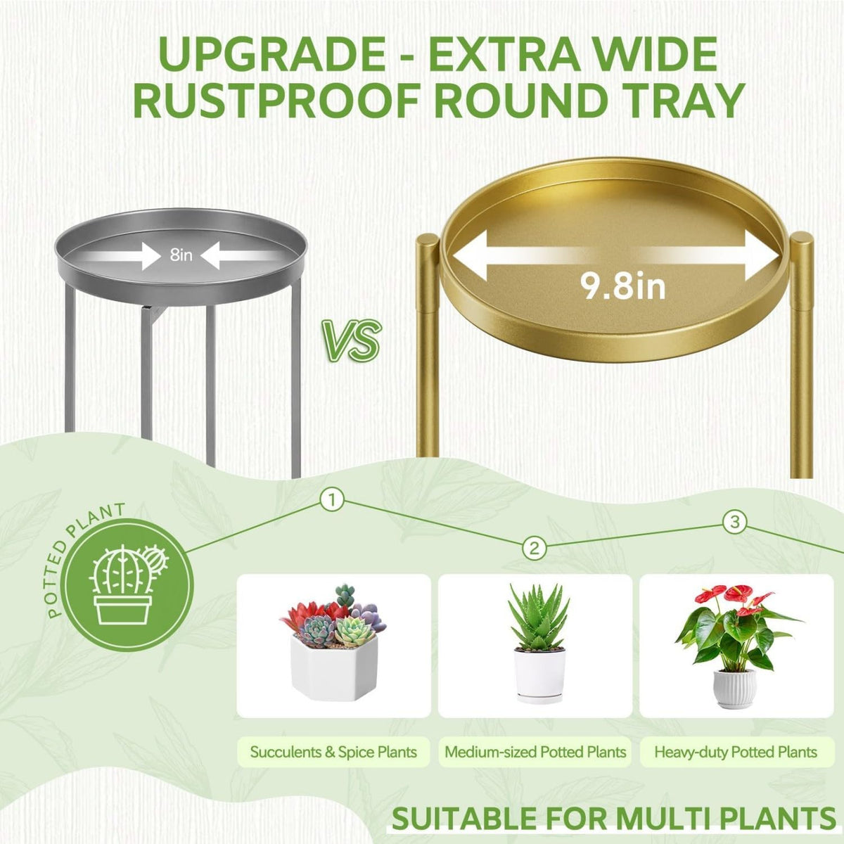iDavosic.ly 6 Tier Large Plant Stand Indoor, 10 Inch Wide Tall Corner Metal Plant Stands Outdoor