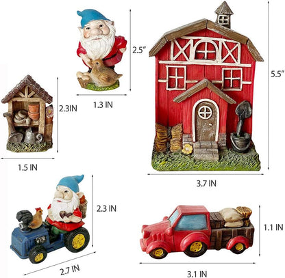 BangBangDa Miniature Fairy Garden Accessories - Garden Gnome Figurines House Set of 22PCS - Outdoor