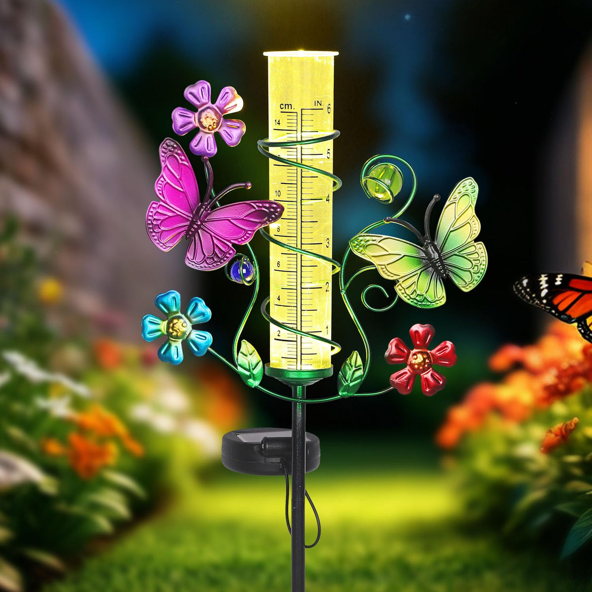 YHSOLAR Butterfly Rain Gauge with 6 Inch Plastic Tube