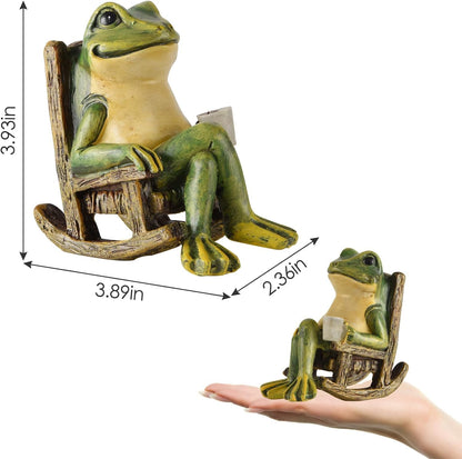 FOXMIS Miniature Frog Garden Statue Mom Dad Gifts Home Decorations Fairy Garden Accessories Outdoor