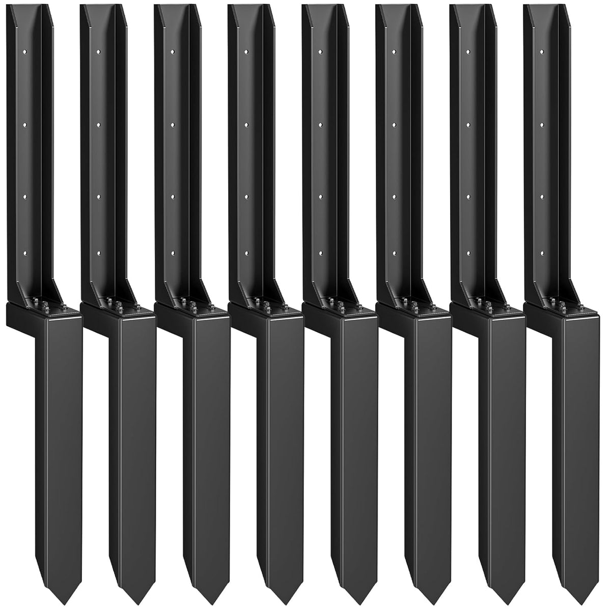Fence Post Repair Kit，Heavy Duty Steel Fence Post Anchor Ground Spike ，Quick Fix Broken/Leaning