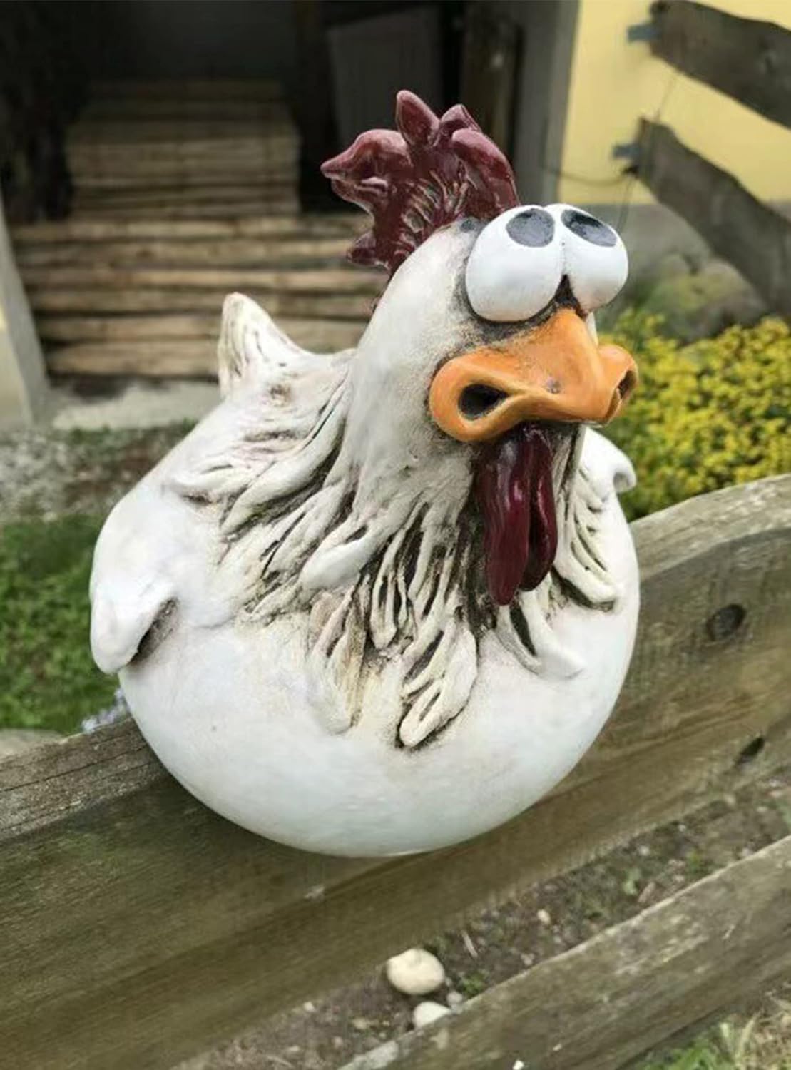 coolboy Chicken Fence Decoration Funny Farm Sculpture Chicken Decorations for Home Garden
