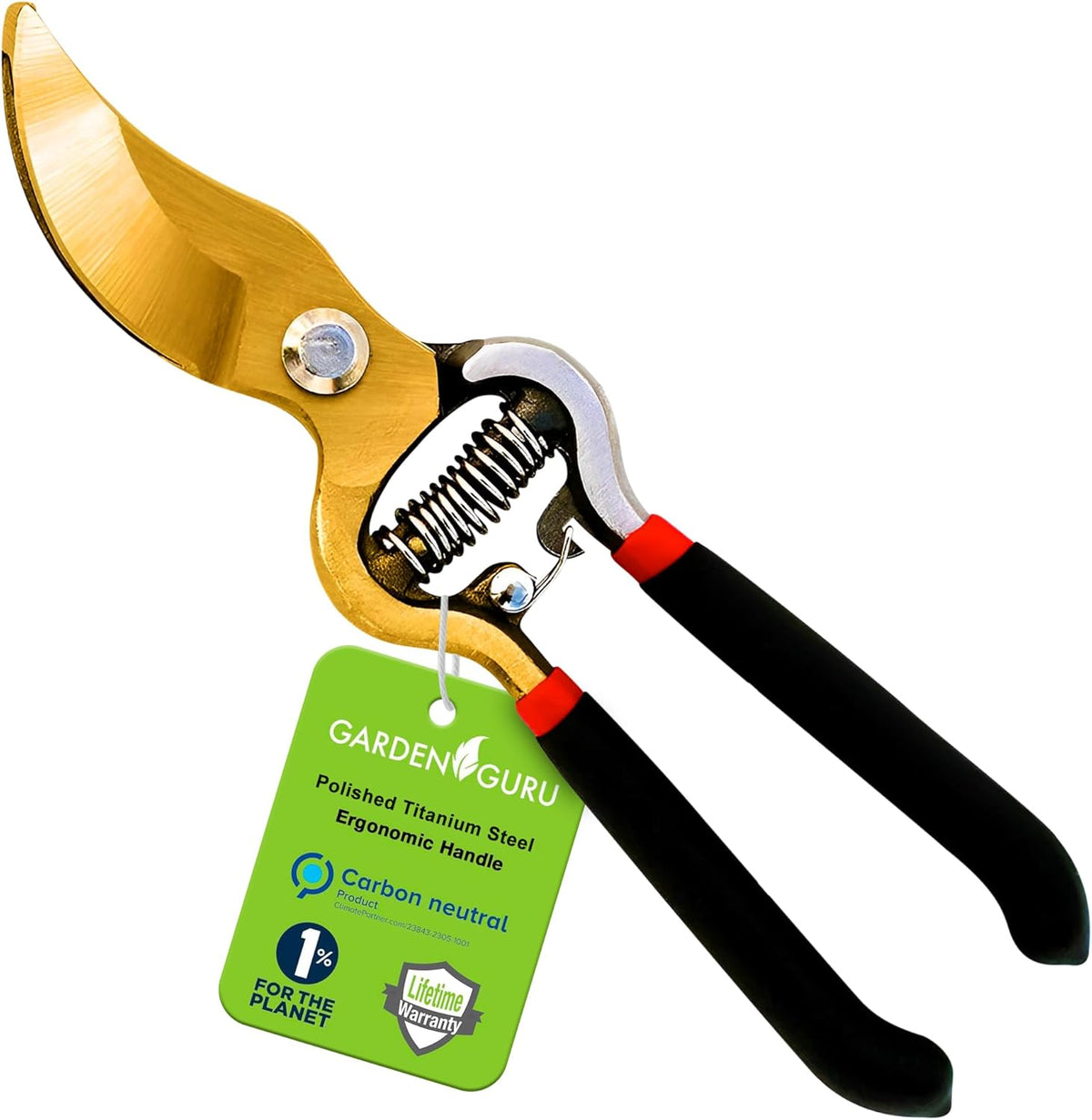 GARDEN GURU Indestructible Titanium Garden Clippers - Professional Bypass Hand Pruner Pruning Shear