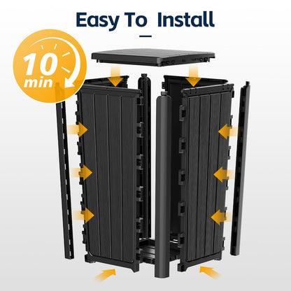 23 Gallon Outdoor Trash Can Waterproof Resin Garbage Can with Lid Outside Trash Bin for Porch