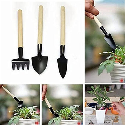 6 Pcs Garden Tools Mini Gardening Kit Plant Potted Flower Gadget Wooden Handles for Transplanting