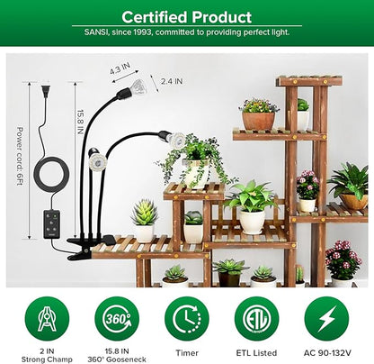 SANSI LED Grow Lights for Indoor Plants, Lifetime Free Bulb Replacement, 450W Full Spectrum