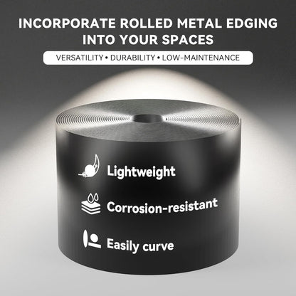 Worth Galvanized Steel Landscape Edging 4.5" x25' Metal Garden Edging Roll Flexible Bender Border
