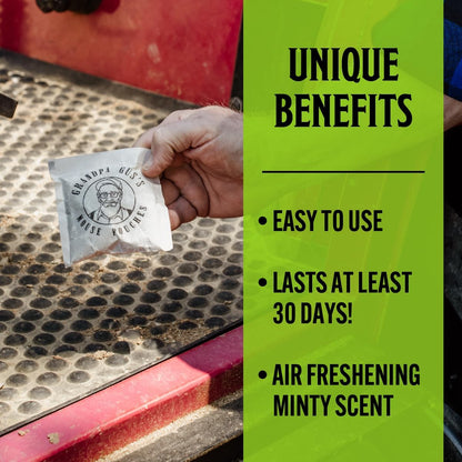 Grandpa Gus's Natural Mouse Repellent Pouches, Cinnamon/Peppermint Oils Repel Mice from Nesting &