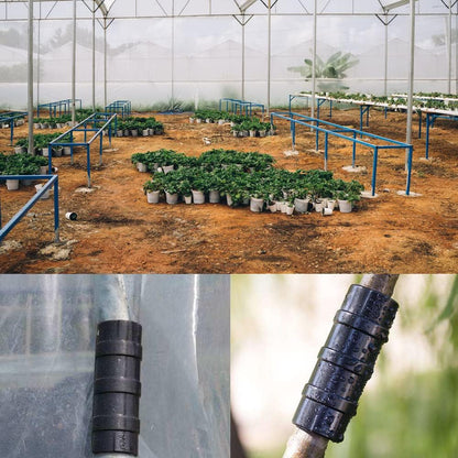 Mtsooning 32mm Greenhouse Frame Pipe Tube, 10 Pcs Plastic Garden Buildings Tube Clip, Black ABS