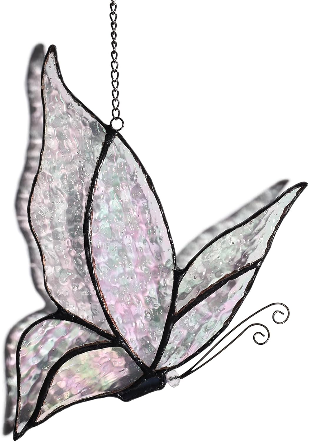 Holographic Butterfly Sun Catcher Stained Glass Window Hanging, 7 * 5 inches Stained Glass