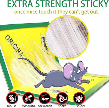 Ezoon 12 Pack Large Mouse Glue Traps with Enhanced Stickiness, Rat Snake Sticky Pad Board for House