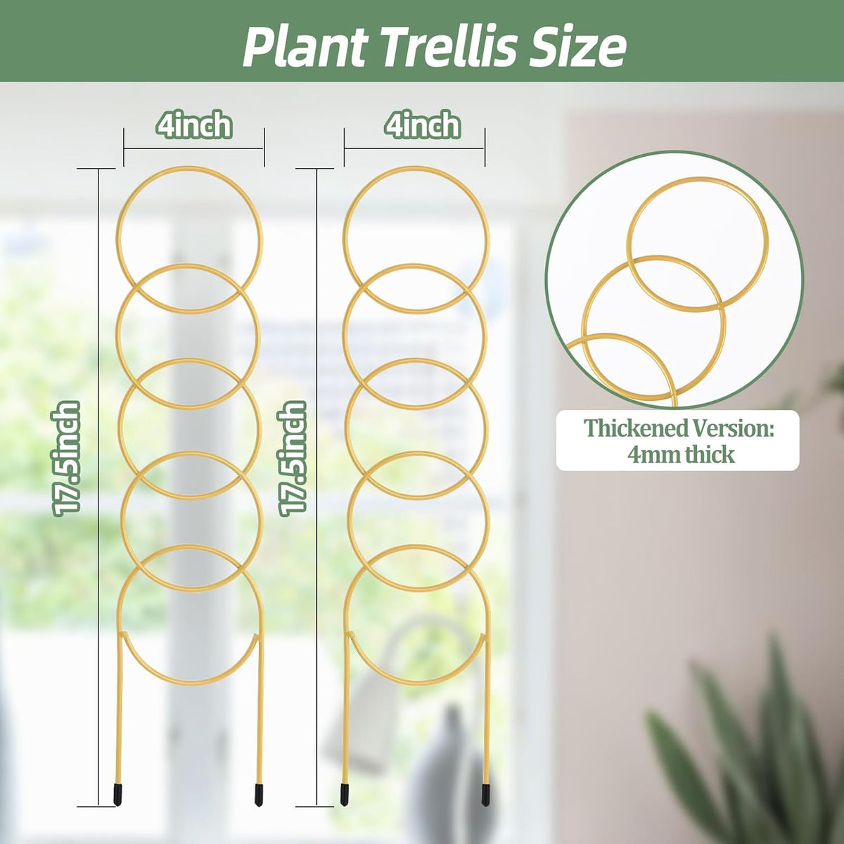 17.5 Inch Indoor Plant Trellis for Climbing Plants,Metal Trellis,Small Garden Trellis for Potted