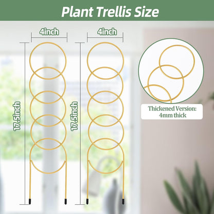 17.5 Inch Indoor Plant Trellis for Climbing Plants,Metal Trellis,Small Garden Trellis for Potted