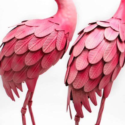 YOUKI Metal Yard Art Flamingo Decor Pink Flamingos for Yard Garden Statues Red Flamingo Yard Art