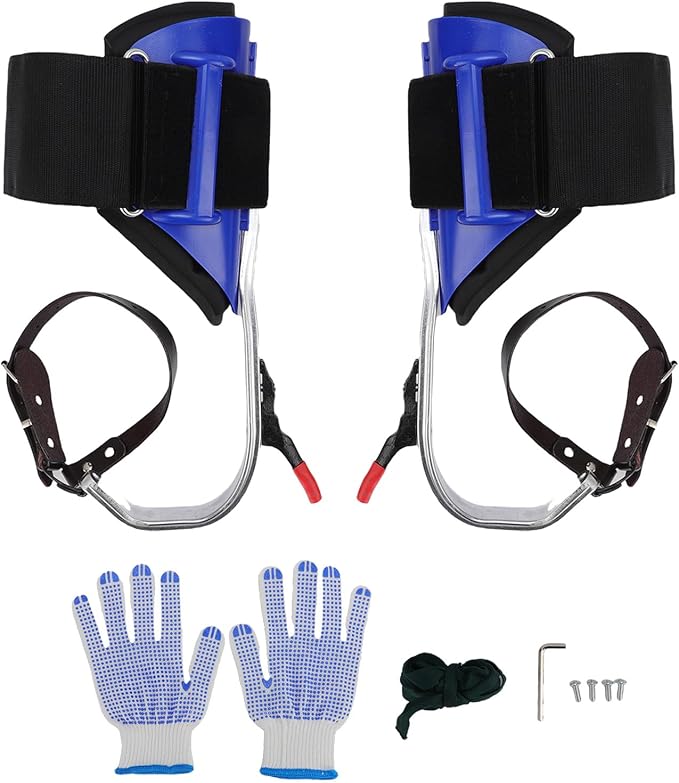 Tree Climbing Spikes Kit Aluminum Alloy Adjustable Tree Climbing Equipment with Anti Slip Pedal for
