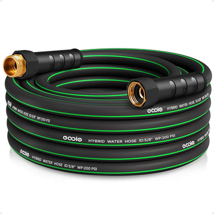 Heavy Duty Garden Hose 25ft, NON-EXPANDABLE Flexible Water Hose, Kink Resistant Lightweight Hybrid