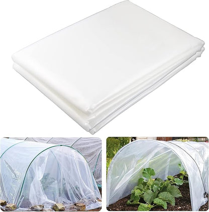 Yowlieu 6 Mil Clear Greenhouse Plastic Sheeting, 6.5' x 9.8' UV Resistant Polyethylene Greenhouse