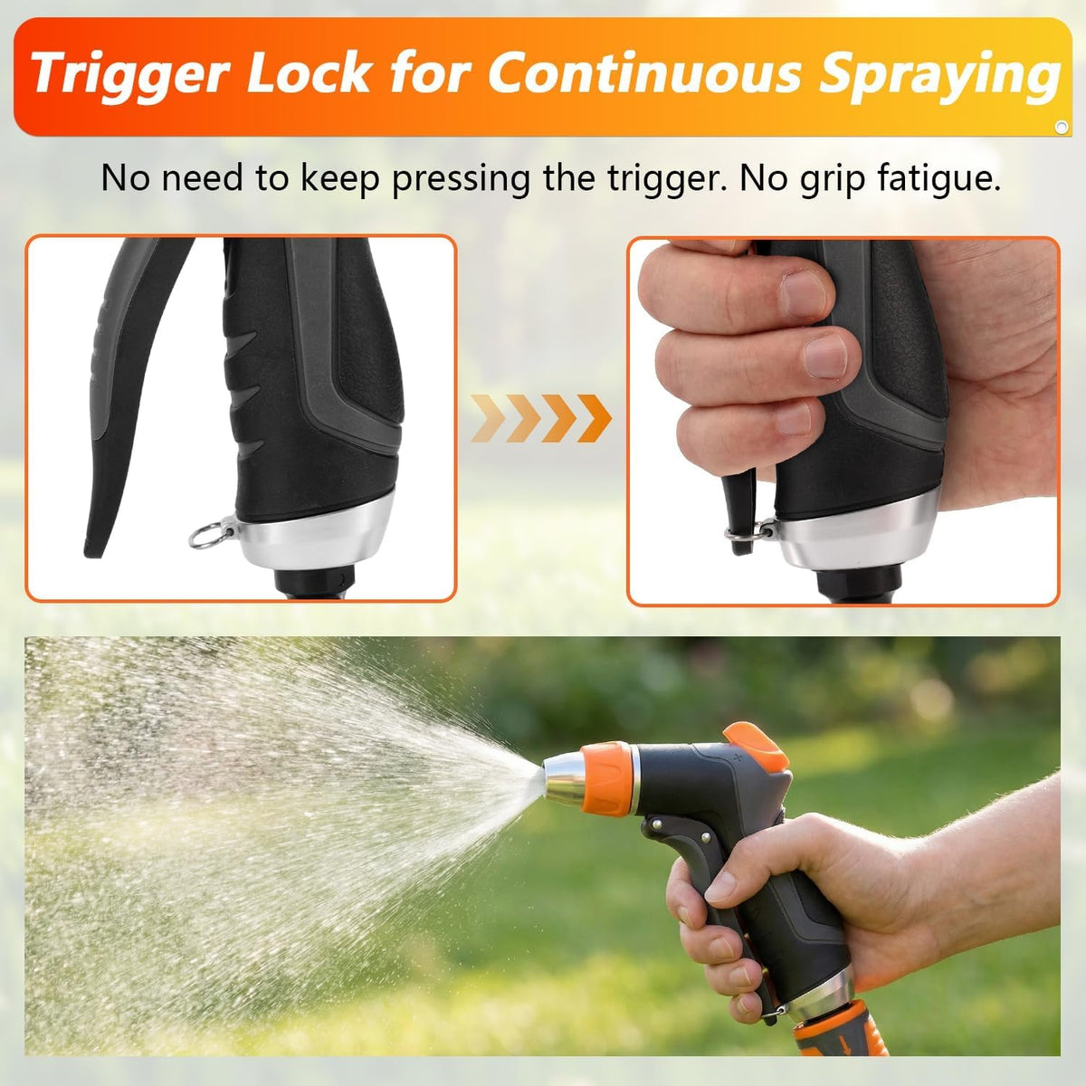 HOOFUN 2 Pack Garden Hose Nozzle High Pressure 10 & 2 Water Hose Nozzle
