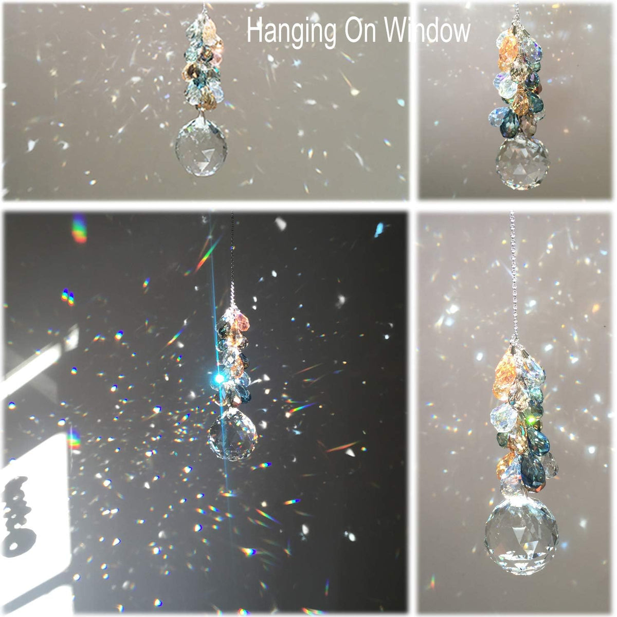 40mm Crystals Ball Prisms Suncatcher Hanging Ornament Chakra Crystals Rainbow Maker with Colors