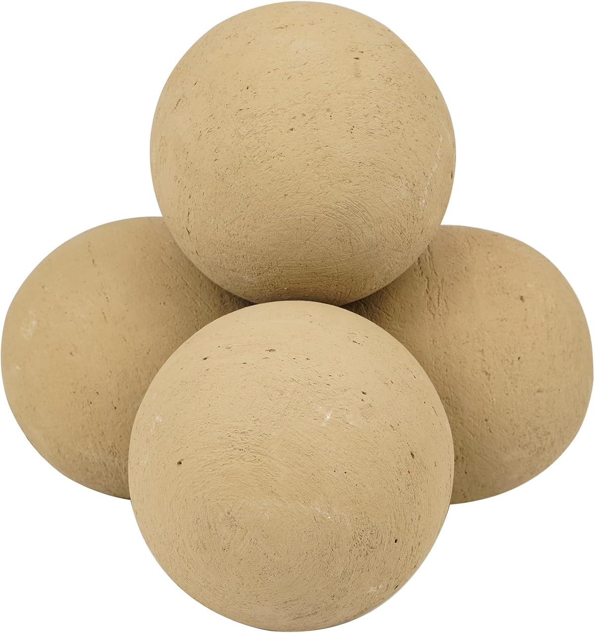 Skyflame 6" Ceramic Fireplace Balls, Beige Round Fire Stones Reusable Fire Pit Balls for Indoor and