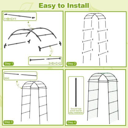 Miory Garden Arch Trellis for Climbing Plants Outdoor, 7ft Tall Plants Support Trellis for Climbing