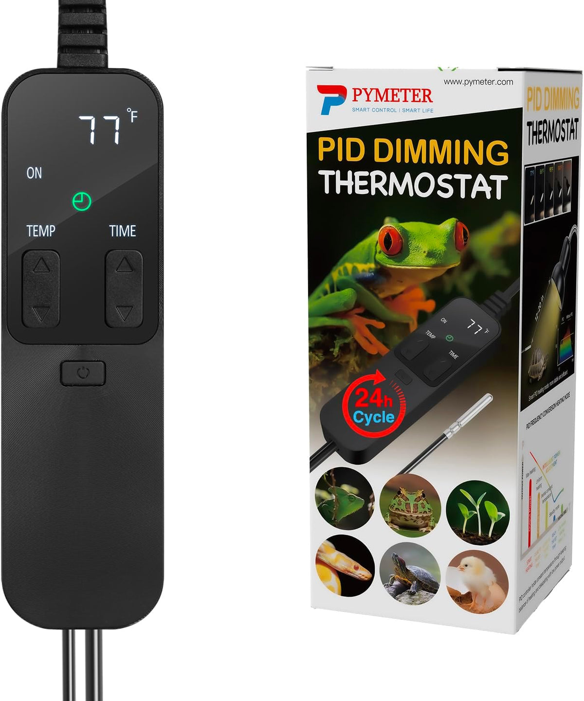 PID Dimming Thermostat Reptile with 24 Hours Cycle Timer for Reptiles Heat Lamp Heating Pad