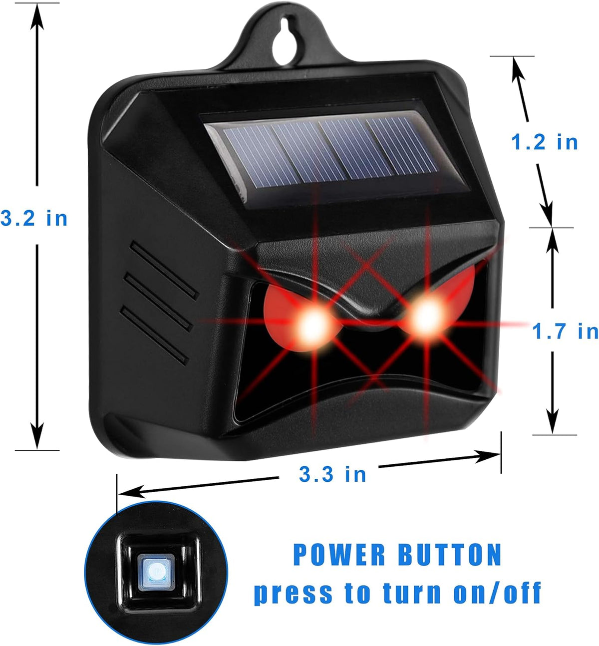Triumpeek Animal Repeller, Solar Powered Predator Eye Nighttime Animal Deterrent Devices with Red