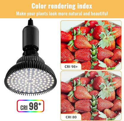 Hanging Grow Lights for Indoor Plants, 25W 5000K, LED Hanging Grow Light with Timer, Height