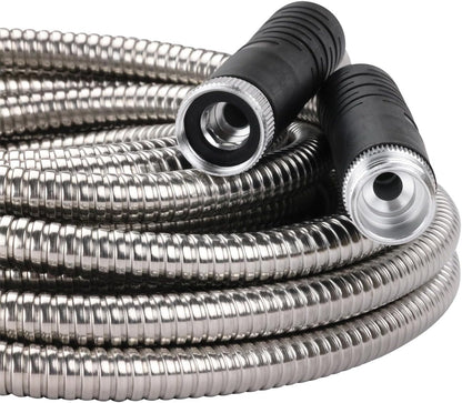 Melnor 97051AMZ XT Stainless Steel Garden Hose 5/8" x 50ft - Kink-Free - Lightweight - Rubberized