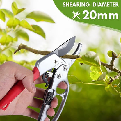 Ultra Sharp Germany Steel Pruning Shears - Cuts 3X Easier, Weak Hand Arthritis Snips