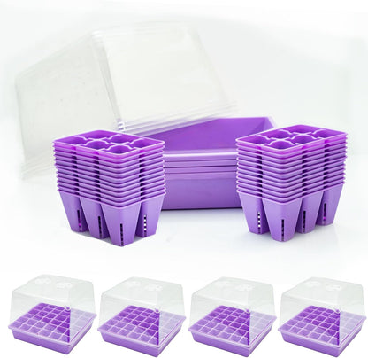 Bootstrap Farmer Countertop Seed Starter Kit in Purple, Reusable 1010 Tray Bundle with Inserts and