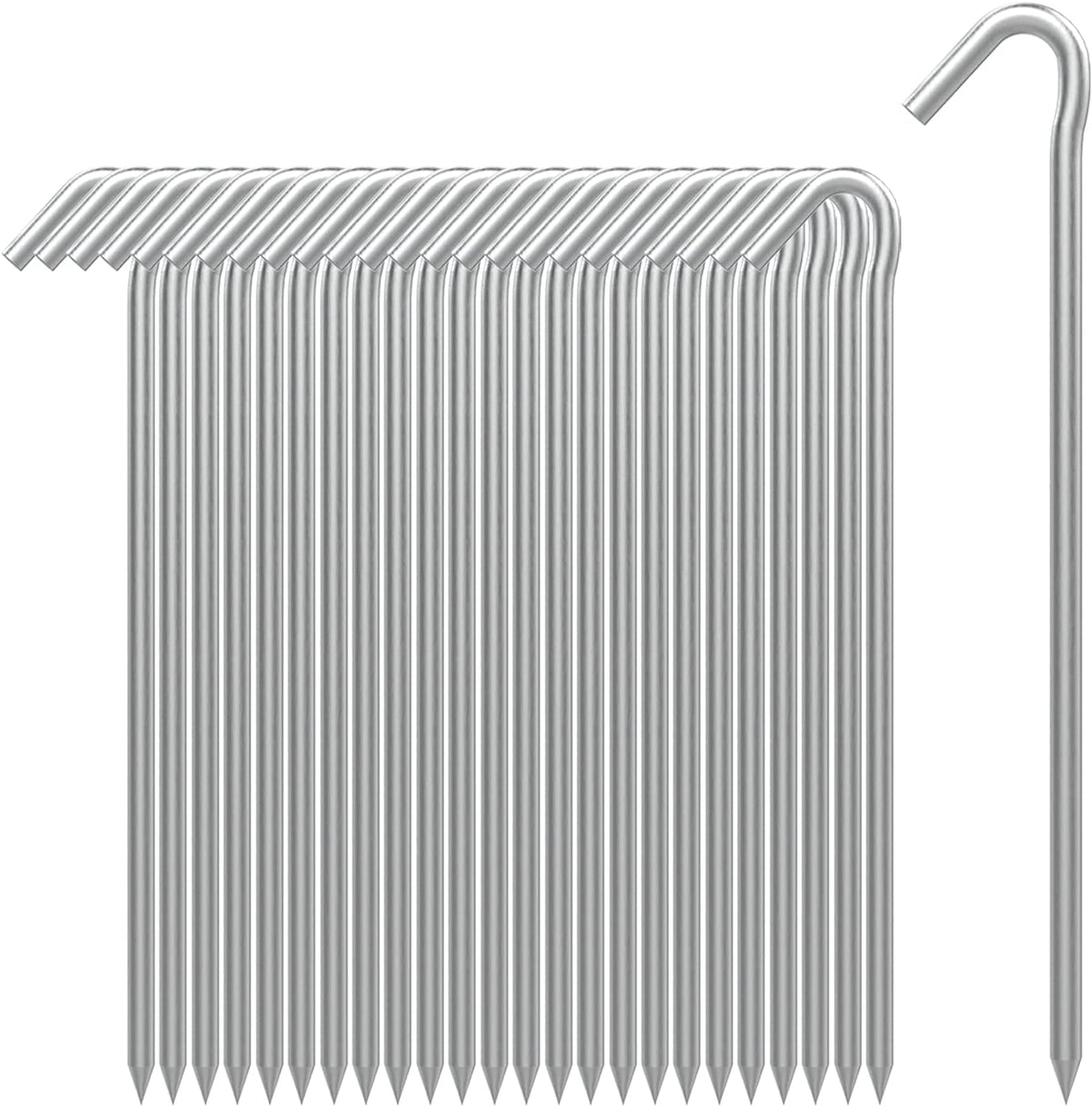 AAGUT Tent Stakes Heavy Duty Metal 9 Inch, 25 Pack Rust-Resistant Galvanized Steel Camping Stake